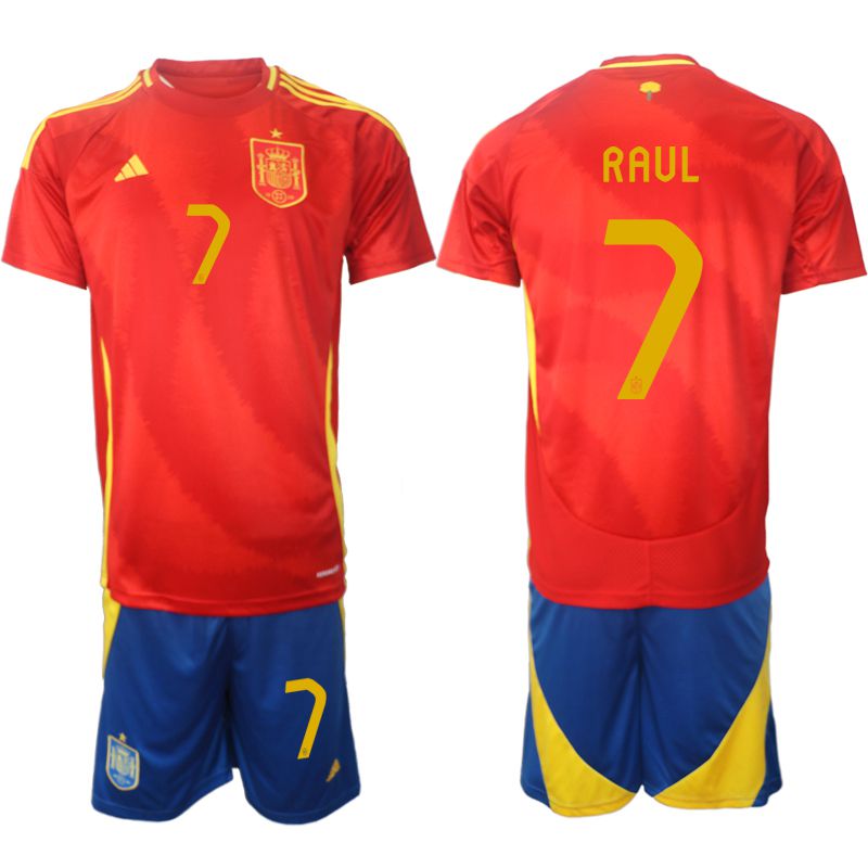 Men 2024-2025 Season Spain home red #7 Soccer Jersey